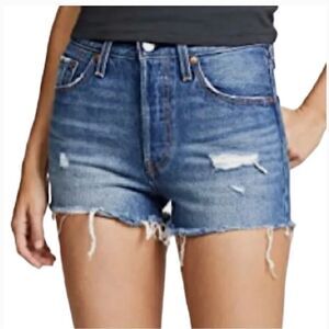 Paige The Darryn Distressed Cut Off High Rise Jean Shorts